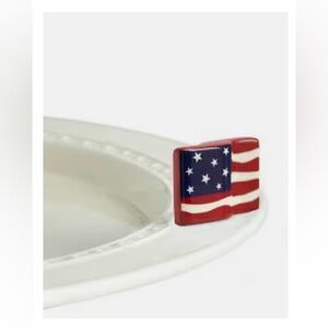 Nora Fleming Mini American Flag Ceramic Platter Ornament 🇺🇸 Retired Mini